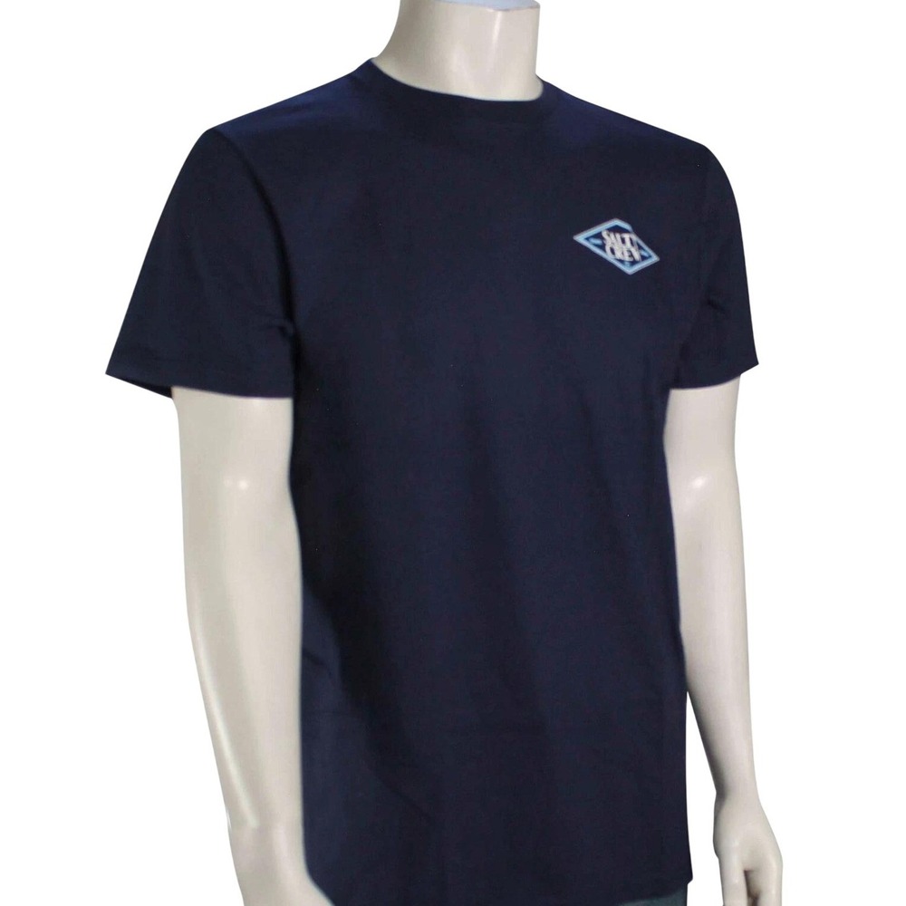 Salty Crew Navy Blue Cotton T-Shirt Size Large Graphic Casual‎